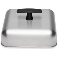 Schmelzkuppel für Grillplatten, Deckel edelstahl/schwarz, Garhaube