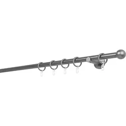20mm,1-läufig,Rohr,Wandträger 6,5cm,Endstück ball Farbe: Anthrazit, Größe: 240cm