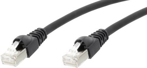 Telegärtner 100008267 RJ45 Patchkabel CAT 6a S/FTP 2.00m Schwarz Flammwidrig, mit Rastnasenschutz, Flammwidrig, Halogenfrei