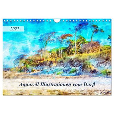 Aquarell Illustrationen vom Darß (Wandkalender 2027 DIN A4 quer), CALVENDO Monatskalender