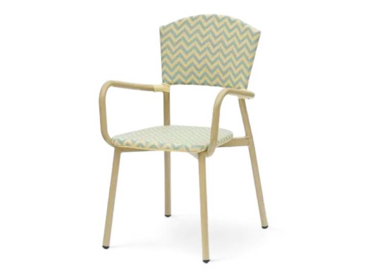 Fauteuil de terrasse MENTON - Bleu clair et Crème