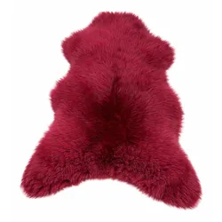FELL Öko Lammfell Schaffell Bordeaux Rot ca. 105 cm