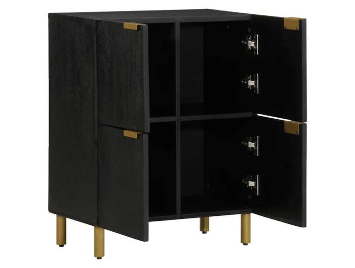Saison Soldes  Buffet Noir - SARAZYJ - Meuble bas - avec stockage - 60x33x75 cm bois d'ingénierie MM3579