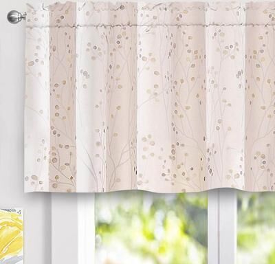 "DriftAway Harper Ink Floral Pattern Window Treatment Valance 50 x 24 - 50"" width x 24 "" length - 50"" width x 24 "" length"