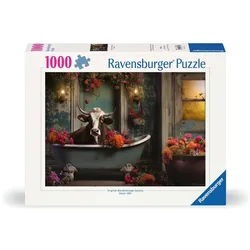 Ravensburger Puzzle 12000782 - Die Kuh in der Badewanne- 1000 Teile Puzzle für Erwachsene ab 14 Jahren