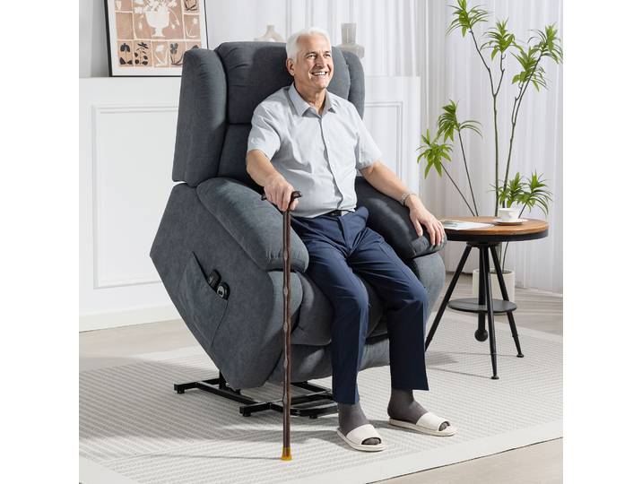 HOMCOM Fauteuil Relax Électrique Inclinable Massage Gris 93x91x103cm