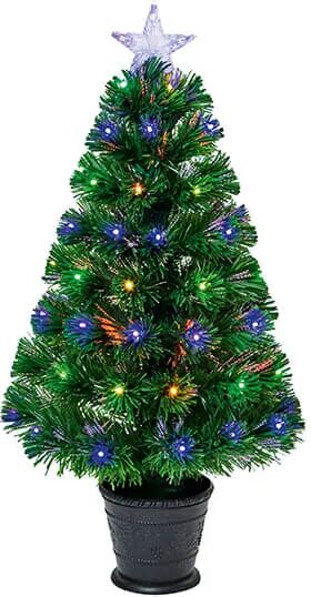 Premier Decorations Premier 60cm Multi Colour Fibre Optic Green Tree