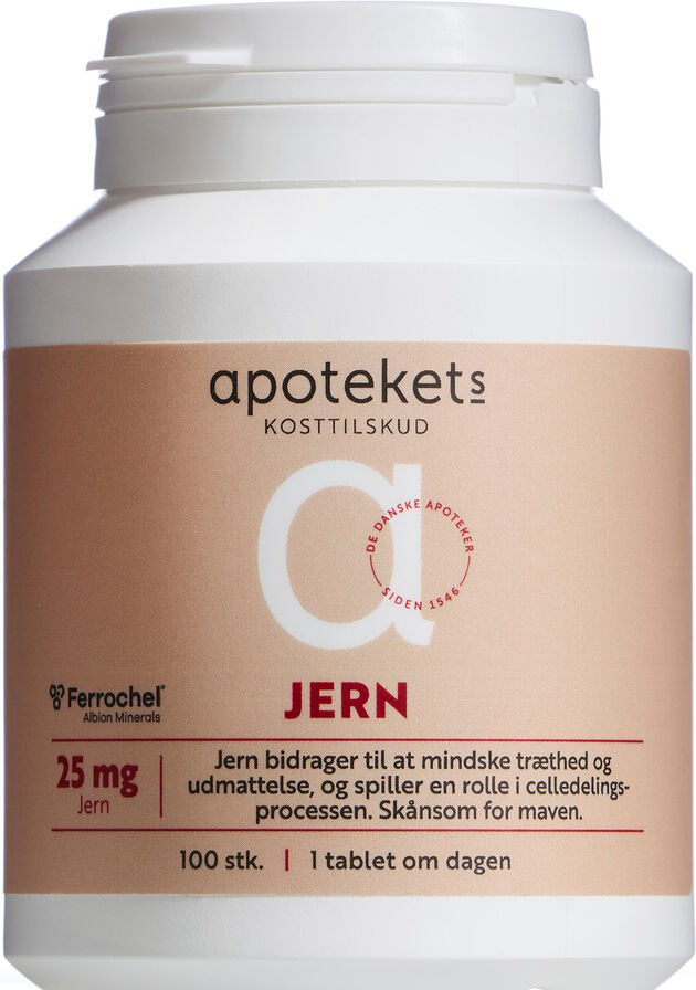 Apotekets Jern 25 mg Tabletter Kosttilskud 100 stk
