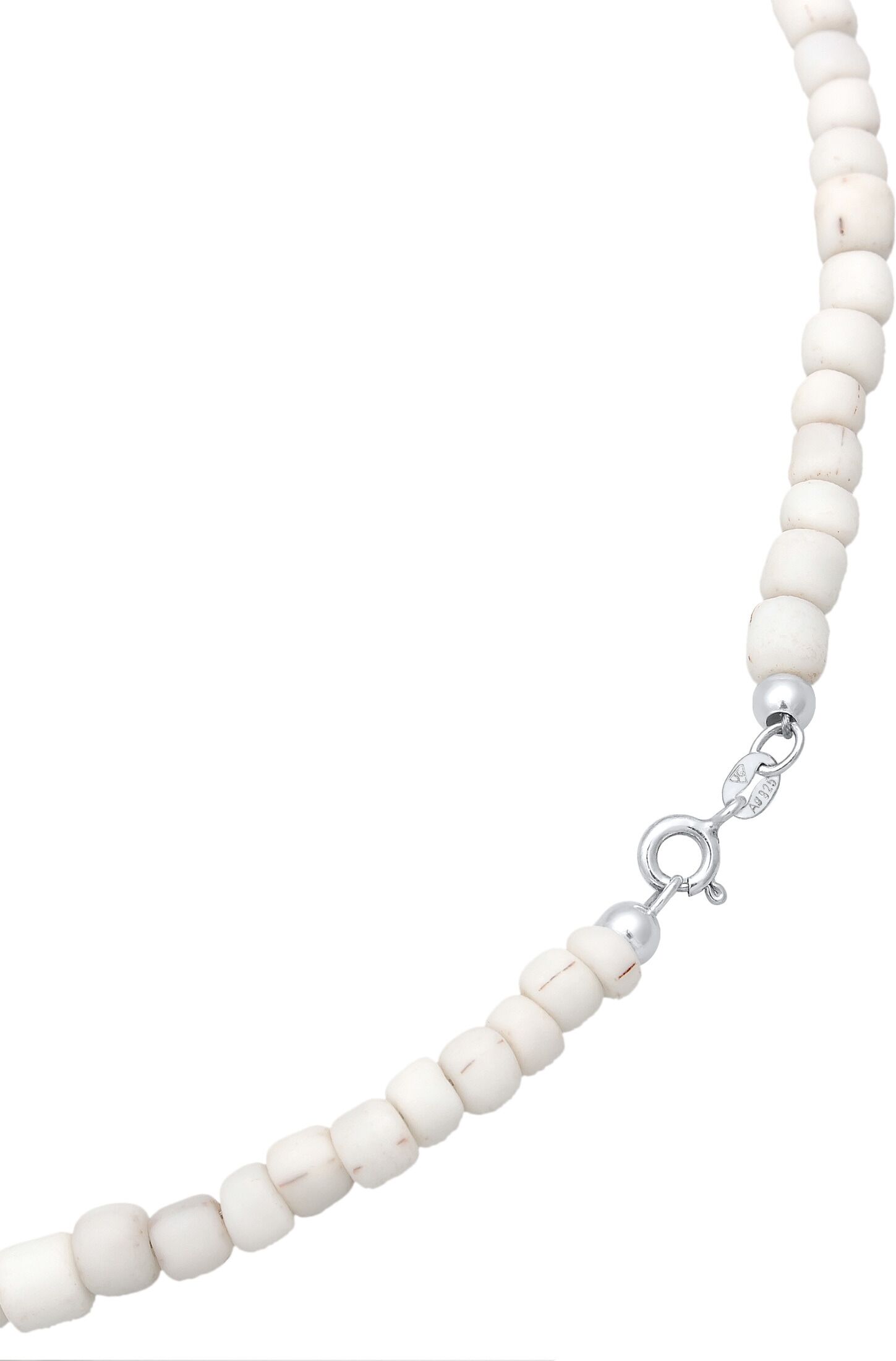 Choker ELLI "Halskette Choker Glasperlen 925 Silber" Gr. 36, weiß, Halsketten, Damen, ohne Stein, Silber 925 (Sterlingsilber)