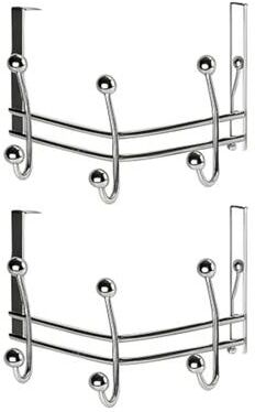​YBM Home Silver Chrome Over the Door Hanger Hooks Stainless Steel