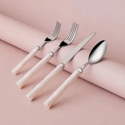 Karaca Ember Besteckset für 6 Personen, 24-teilig, Creme