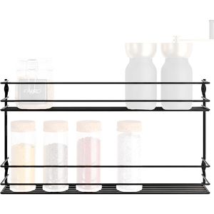 Metaltex Gewürzregal Pepito 361432000, lava, mit 2 Etagen, hängend, aus Metall, Touch-Therm-beschichtet, 36 x 19 x 8cm