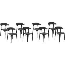 GARTENSTÜHLE 8er-Set Kunststoff schwarz Gubbio