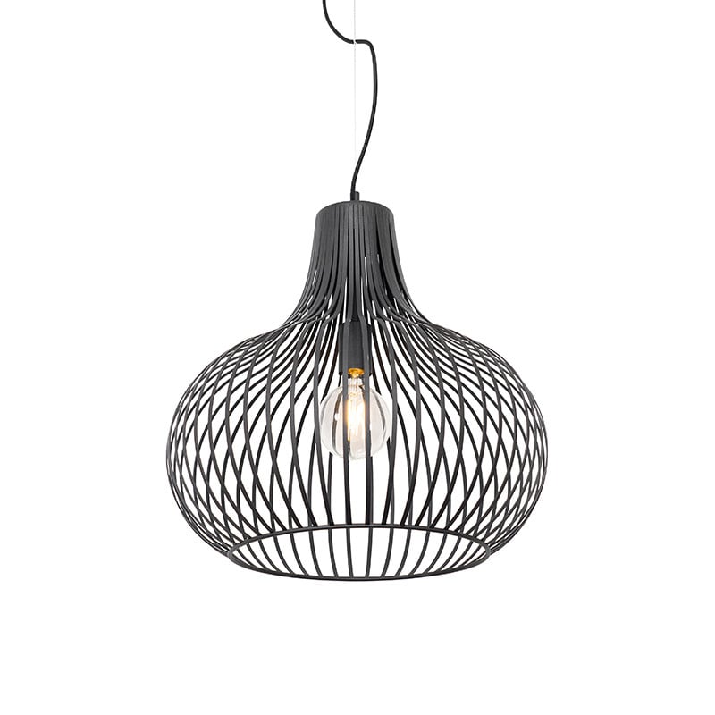 Qazqa Moderne Hanglamp Zwart - Aluminium - Diameter: 48 cm