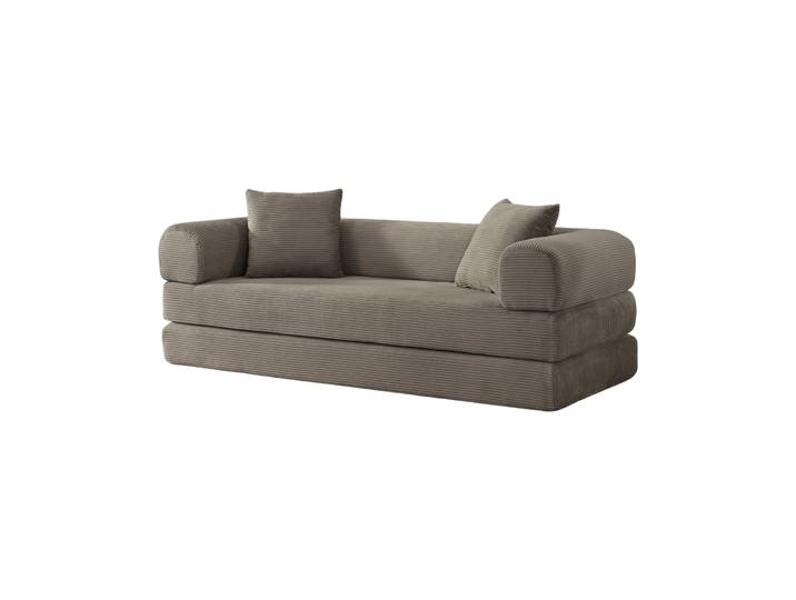 Canapé Modulable Convertible En Lit Une Place Avec Revêtement En Velours Pour Salon Et Chambre
