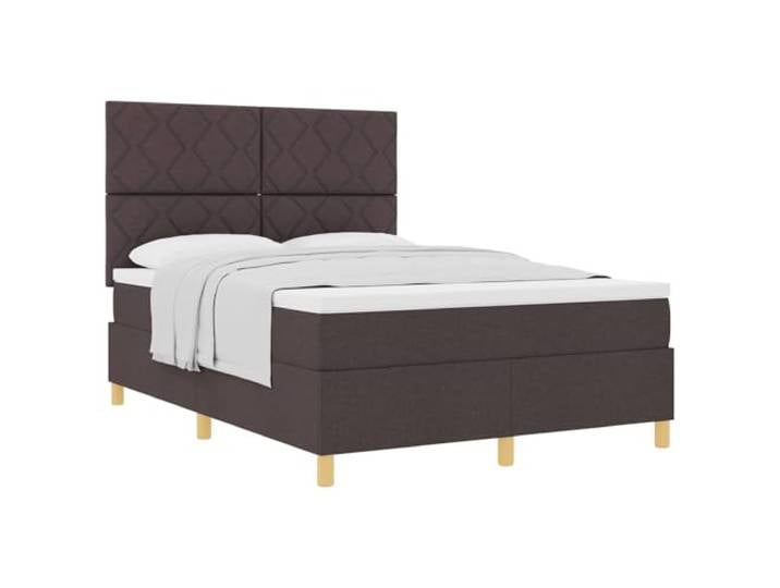 KTHLBRH Boxspringbett mit Kopfteil dunkelbraun 160 x 200 cm Stoff Boxspringbett, verstellbares Kopfteil, Taschenfederkernmatratze, Lattenrahmen aus Holz, Kiefernholz, weiches Tuch