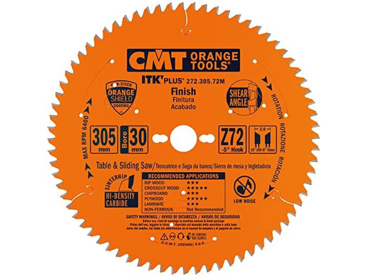 CMT - Circulair lemmet (Ultra ITK) HW 305X2.6/1.8X30 Z72 ATB NEG