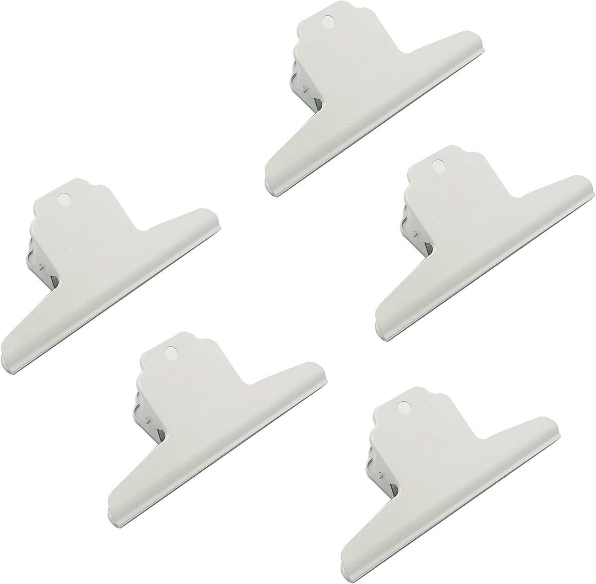 Grote Bulldog Clips Wit - Roestvrijstalen Klemmen voor het Organiseren van Documenten - 160 mm
