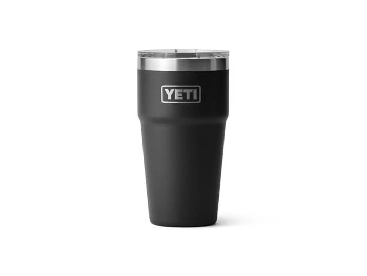 YETI Rambler stapelbarer Becher, Edelstahl, vakuumisoliert, mit MagSlider-Deckel, 590 ml, Schwarz