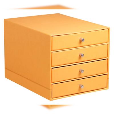 Rhodiarama Schubladenbox mit 4 geschlossenen Laden, Kunstleder, 24,8x32 ,7x22,8cm - Orange 118860C
