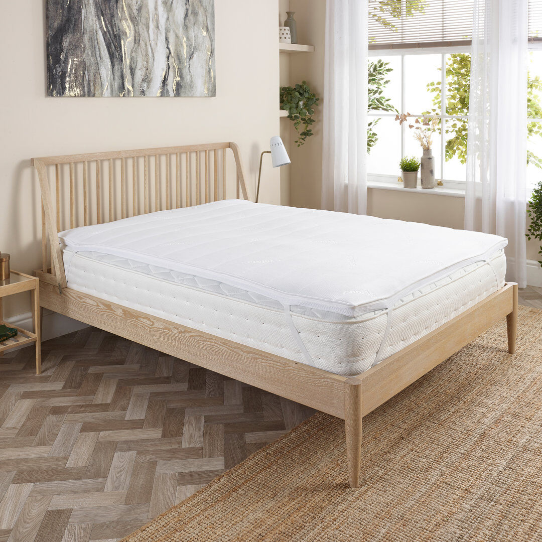 Slumberdown Airstream Memory Cool Mattress Topper 4cm Thick Cooling Machine Washable White Kingsize (5')