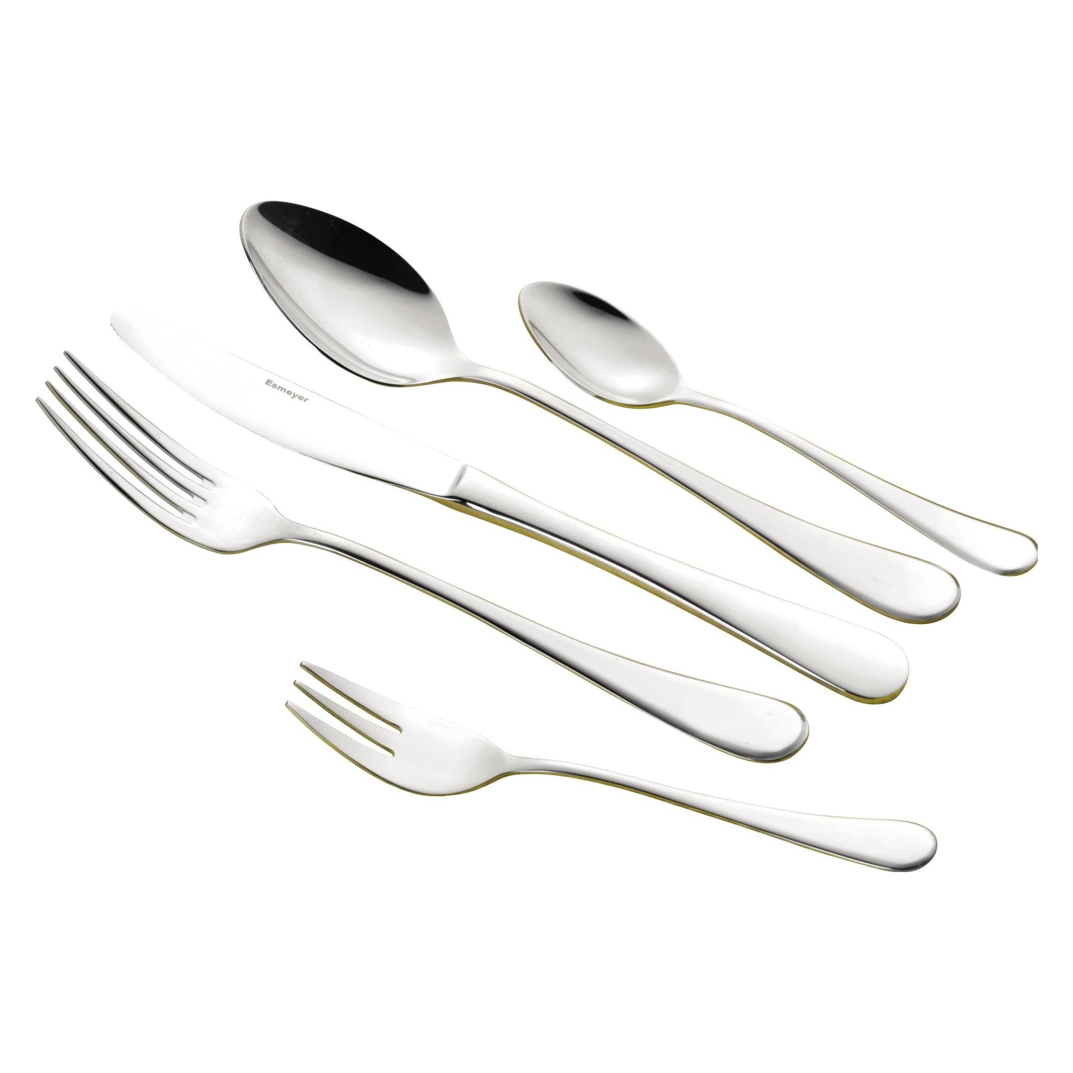 Esmeyer Besteckgarnitur CELINE Mehrweg 6xLöffel Messer Gabeln Kaffeelöffel Kuchengabeln Edelstahl silber (30 Stk., Besteck Set) (208-080)