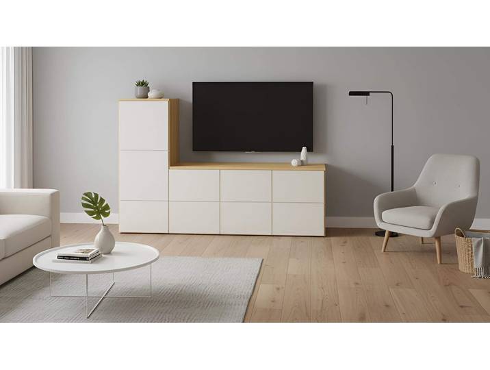 Votre commode avec assise pour optimiser votre espace intérieur Bouleau Vernis clair