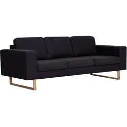 vidaXL 3-Sitzer-Sofa Stoff Schwarz
