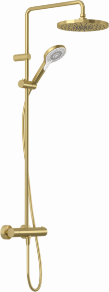 Kludi DIVE Dive X 3S Thermostat-Dual-Shower-System 69067N0-00 mit Handbrause, Kopfbrause Ø 25 cm, Brushed gold PVD