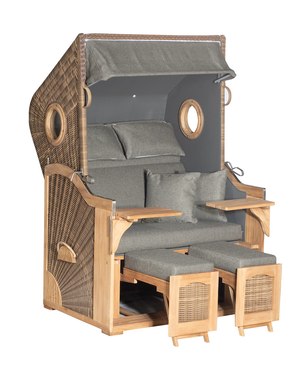 MUESING Strandkorb Rustikal 295 PLUS TEAK COSY 2-Sitzer KS-antikbr. 16976980