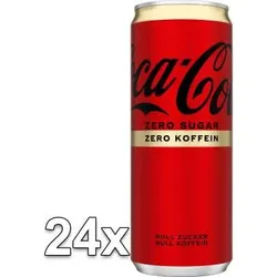 Coca Cola Zero Sugar Zero Koffein Erfrischungsgetränk 24x 330ml