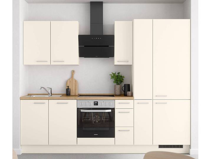 Küchenzeile High-Line Touch Variante A 270cm Ausrichtung rechts Beige/Magnolia/Eiche Sierra Dekor AEG