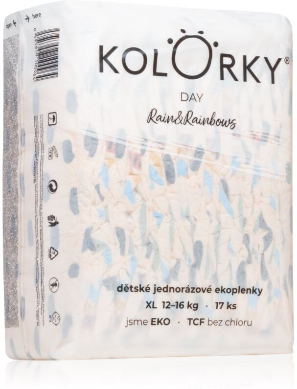 Kolorky Day Rain&Rainbow Einwegwindeln Größe XL 12-16 Kg 17 St.