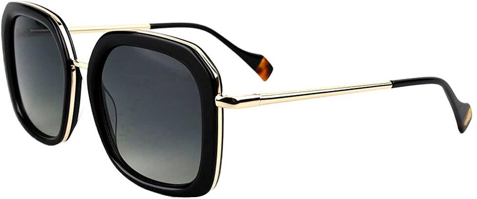 Binocle Eyewear  - Diana Shiny Gold Black Gradient Grey Polarized - Lunettes de soleil