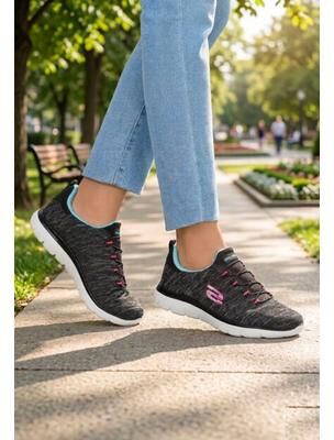 Wide Width Women's The Summits Quick Getaway Sneaker by Skechers in Black Wide (Size 10 W)