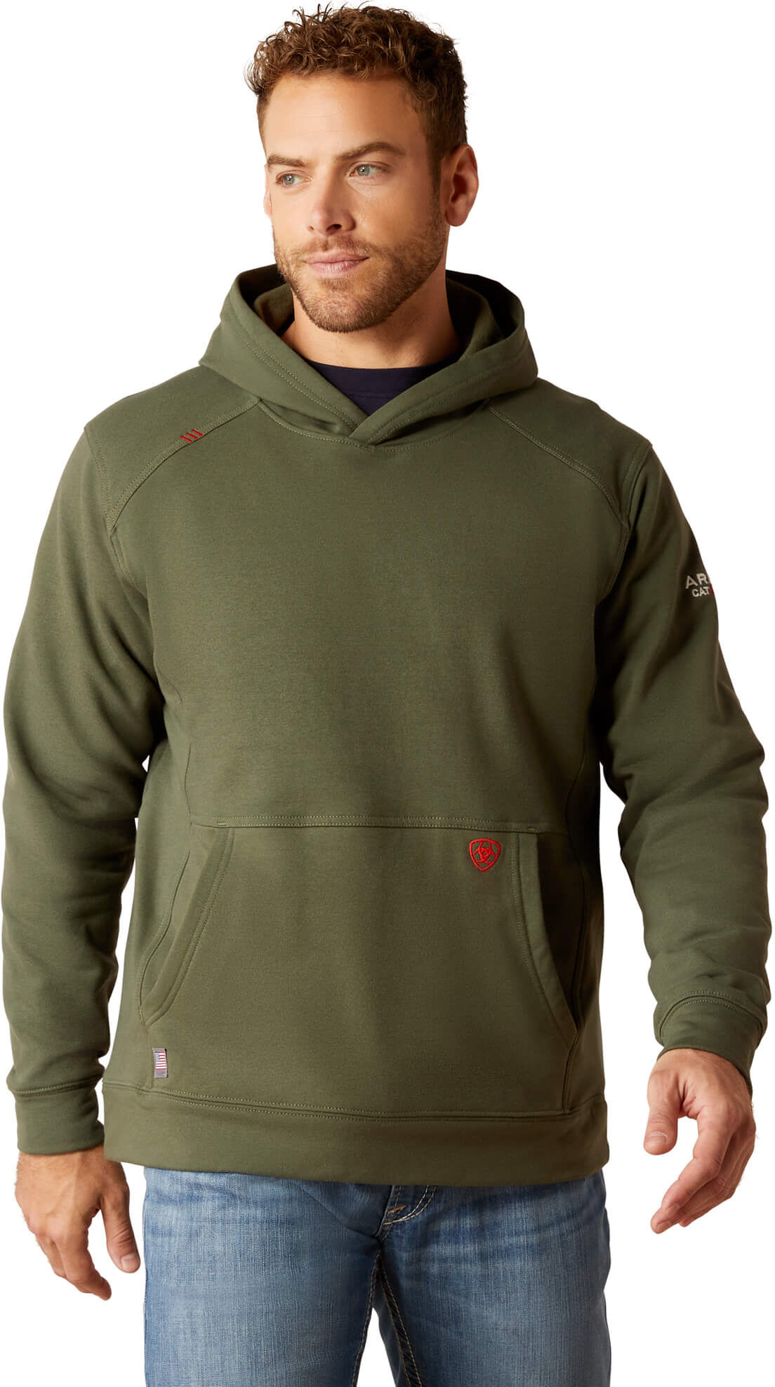 Men's Flame-Resistant Solid Hoodie in Beetle, Size: Small by Ariat