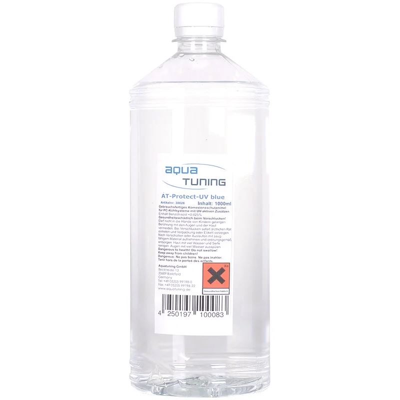 1L Aquatuning AT-Protect Wasserzusatz Farbzusatz UV transparent/blau