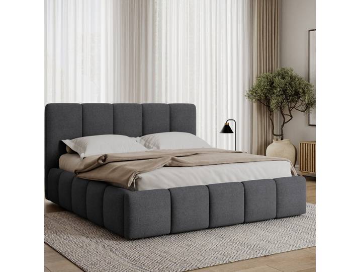 Lit coffre 140x200 sommier inclus Klaus Gris