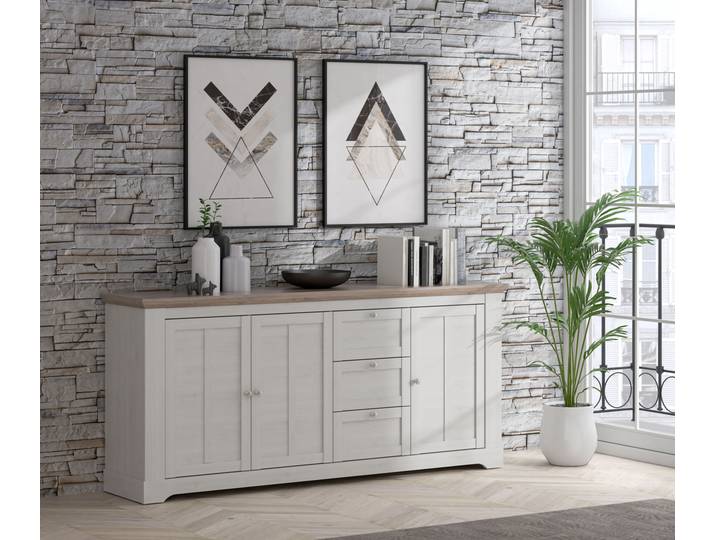 Sideboard FORTE Iloppa , braun (schnee eiche, nelson eiche), B:204,7cm H:92,5cm T:44,3cm, Sideboards, Sideboard, Breite ca. 204 cm