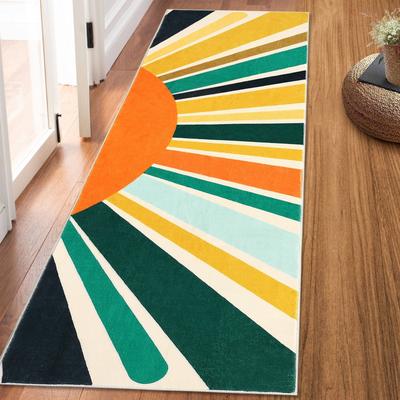 Garvee Modern Sunburst Washable Area Rug
