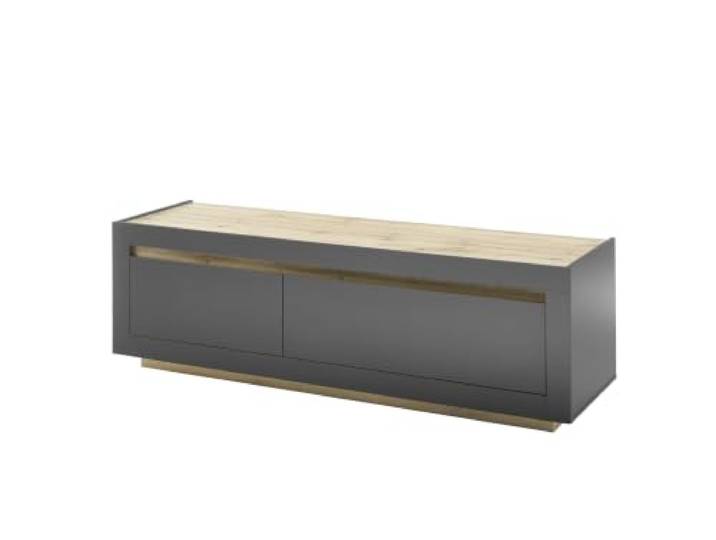 LIVOJO M11 Wohnzimmer Lowboard TV Schrank Kommode Fernsehtisch breit 180 x 56 x 50 cm Anthrazit & Wotan Eiche