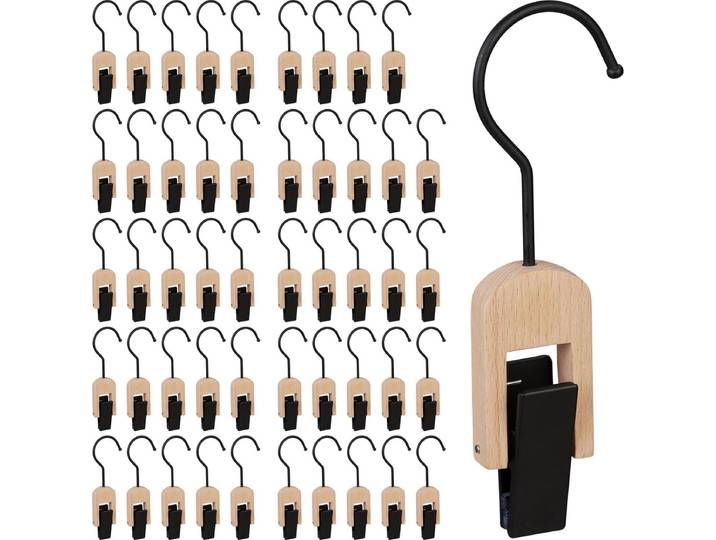 50x klemhaken - accessoiresklem - klemkleerhaak - hout & ijzer