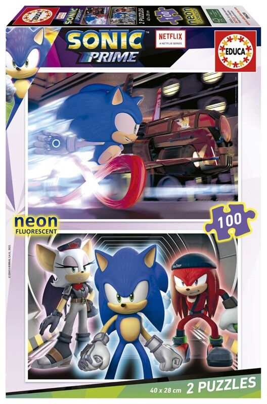 Puzzle 2x100 pcs Sonic Prime « Neon » - Educa
