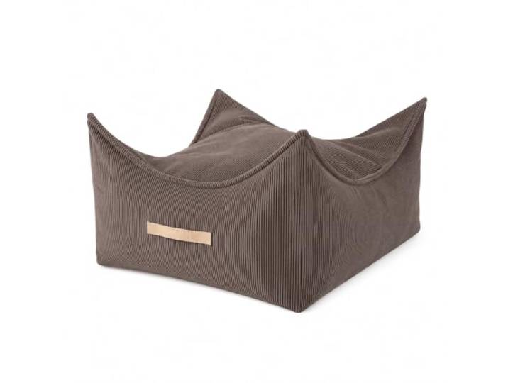MEOWBABY Sitzpouf quadratisch für Kinder, 60 x 60 cm, Feincord, Taupe Bodenpouf mit vier hochgezogenen Ecken, Füllung aus Polyurethanschaum, Bezug abnehmbar und bei 30 °C waschbar