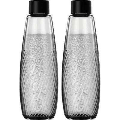 Sodastream Glasflasche DUO Glasflasche Riffled Schwarz, Transparent
