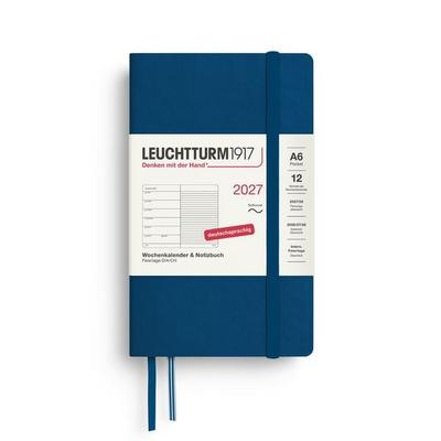 Wochenkalender & Notizbuch Pocket (A6) 2027, Softcover, Indigo, Deutsch
