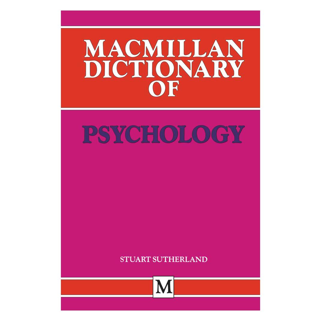 Springer Macmillan Dictionary of Psychology (Englisch, Softcover, Stuart Sutherland) (55614940)