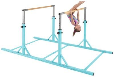 Costway 8 FT Double Horizontal Bars with 13-Level Adjustable Heights-Green