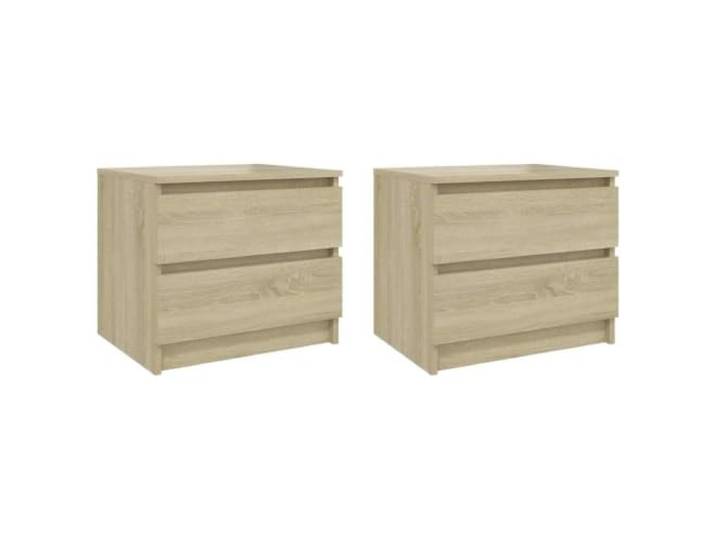 KDVXBCQJH Nachttisch 2er Set Sonoma-Eiche 50x39x43,5 cm Holzwerkstoff Zwei Schubladen schaffen Ordnung im Schlafzimmer, pflegeleichte Oberfläche lässt sich rasch feucht abwischen.