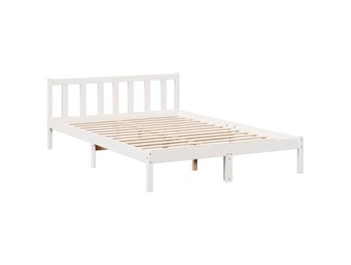 KTHLBRH Extra langes Bett aus Kiefernholz, 160 x 220 cm, Weiß Lattenrost inklusive, Kopfteil für Rückenstütze, stabile Beine, Montage erforderlich